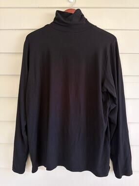 Eileen Fisher Black Turtleneck Top 1X Plus Size Quiet Luxury Lagenlook Basic